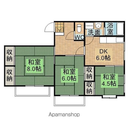 仲ノ町片桐屋ビル[3DK/59m2]の間取図