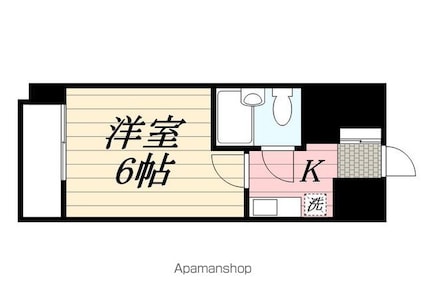 ラ・レジダンス・ド・グロワール[1K/16.2m2]の間取図