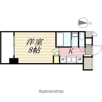 Ｓ－ＲＥＳＩＤＥＮＣＥ錦糸町パークサイド[1K/25.8m2]の間取図
