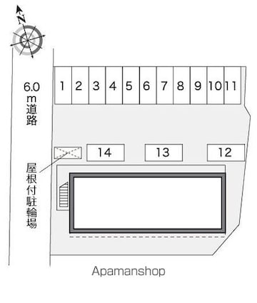 レオパレスアズマⅡ[1K/23.18m2]の配置図