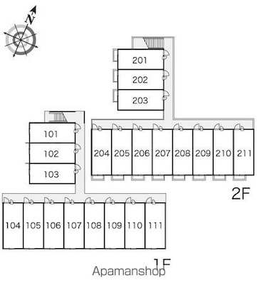 レオパレスとちの木[1K/22.7m2]の配置図
