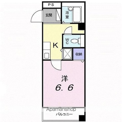 ジャンレジダンスＭ[1K/24.25m2]の間取図