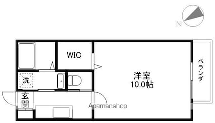 スタンサミーア八日市[1K/30.39m2]の間取図