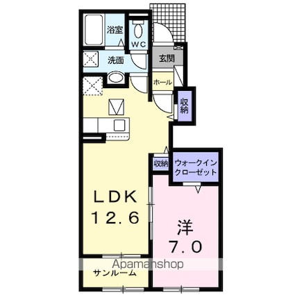 エクセレンテ久留米みづま[1LDK/50.08m2]の間取図