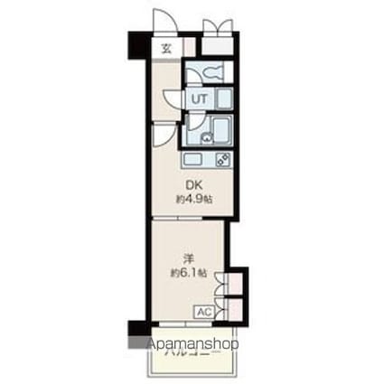 ダイアパレス丸之内二番館[1DK/30m2]の間取図