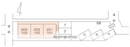 コーポテンリバー[1K/21.56m2]の配置図