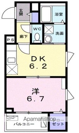 シャルフィー[1DK/34m2]の間取図
