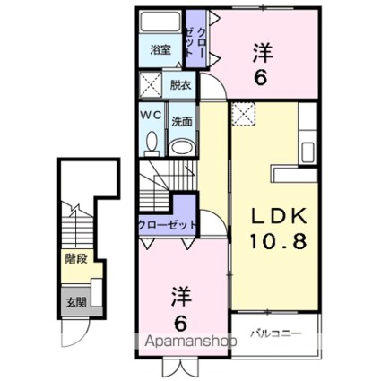 ノース　リバー[2LDK/57.02m2]の間取図
