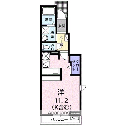 グラース　フラン　Ｃ[1R/30m2]の間取図