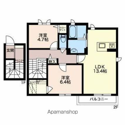 エレガント桐[2LDK/69.03m2]の間取図