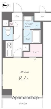 アルシェ新宿[1K/30.67m2]の間取図