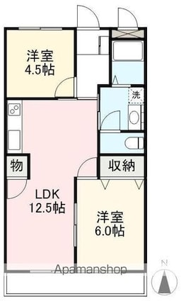 めぞん寺井[2LDK/50.51m2]の間取図