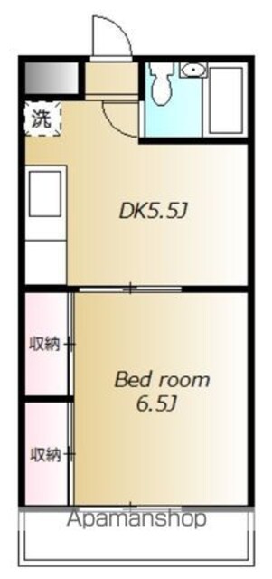 三洋ガーデン世田谷[1DK/25.64m2]の間取図