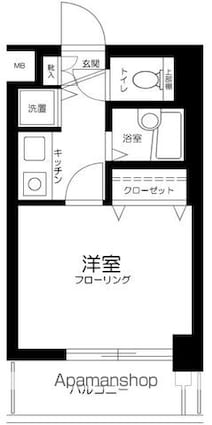 東京都中野区松が丘１丁目[1K/19.95m2]の間取図