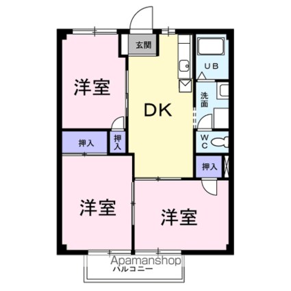ニューシティ久保田[3DK/52.17m2]の間取図