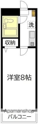 クリスタル東松原[1K/20.52m2]の間取図