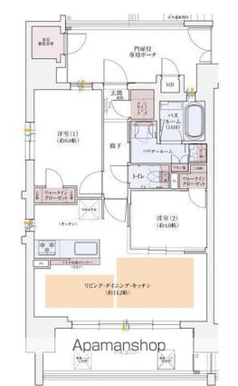 エステムプラザ名古屋ＵＸ[2LDK/55.82m2]の間取図