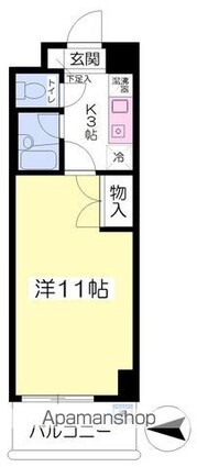 オーベルビル[1K/28.8m2]の間取図