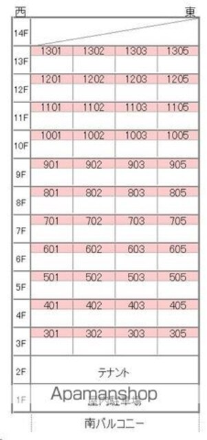 スカイタワー勝山[1LDK/43.47m2]の配置図