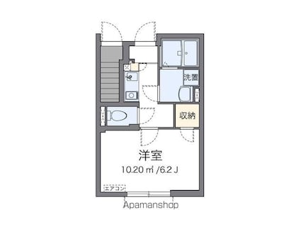 ヴィアロ大泉学園町レジデンス[1K/21.42m2]の間取図