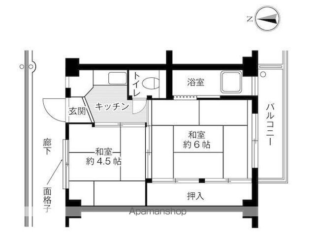 ビレッジハウス小中台２号棟の間取り