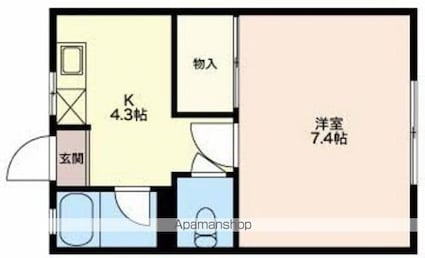 フォーブル５１０[1K/24.24m2]の間取図