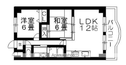 コンフォーレＴ３[2LDK/56m2]の間取図