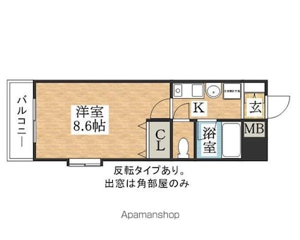 愛知県小牧市大字西之島[1K/25.5m2]の間取図
