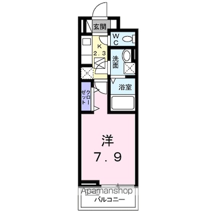 シンフォニー[1K/26.16m2]の間取図