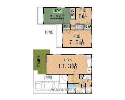ブリージングタウン百草園Ｈ－３号棟[3LDK/81.04m2]の間取図