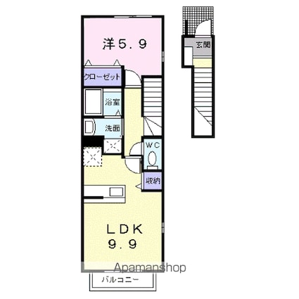 ファブリルライト[1LDK/41.98m2]の間取図