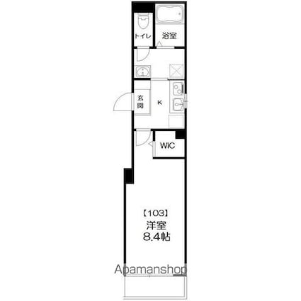 ハイムつくば[1K/27.5m2]の間取図