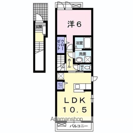 プリートアロッジオ　ドゥエ[1LDK/41.36m2]の間取図