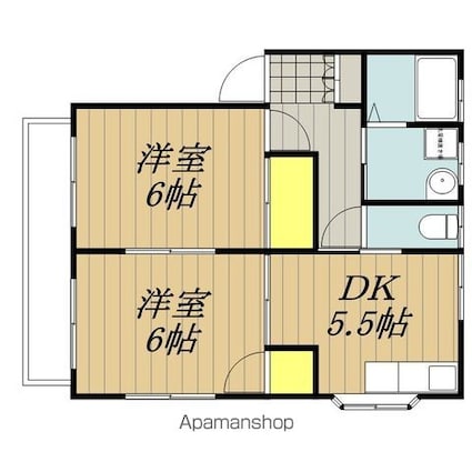 サンハイツＡ[2K/44.55m2]の間取図