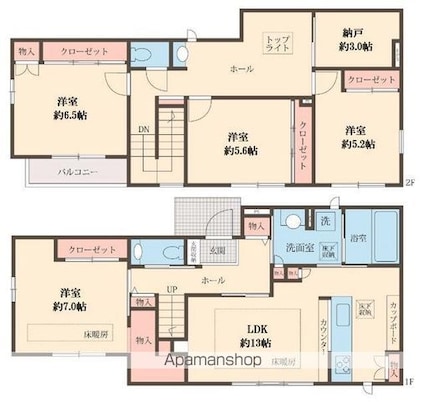 桜上水５丁目戸建貸家[4LDK/113.03m2]の間取図