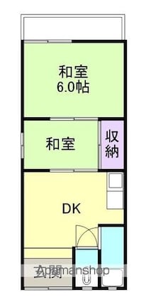 かすみ荘[2DK/35m2]の間取図