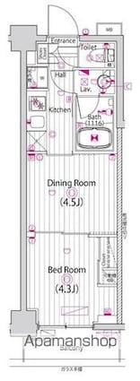 ガーラ・グランディ調布[1DK/25.51m2]の間取図