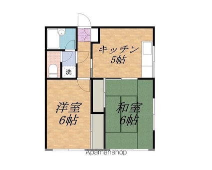 アップルハウスマルヨシ[2K/40.5m2]の間取図