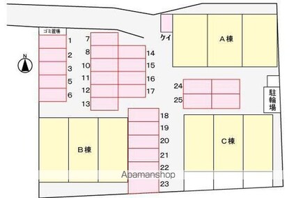 コスモハイツ　Ｃ[2DK/54.77m2]の配置図