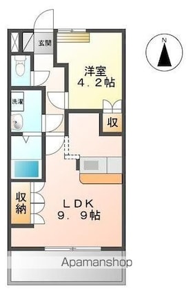 アドミレＴⅡ　[1LDK/36m2]の間取図