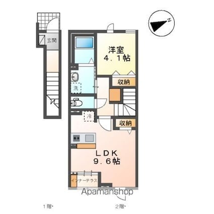 ロビンⅡ[1LDK/42.82m2]の間取図