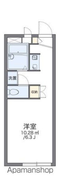 レオパレスコンフォール石橋[1K/20.37m2]の間取図