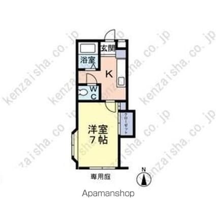 トルースハイツ[1K/25.2m2]の間取図