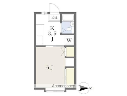 ロイヤル城東[1K/23.1m2]の間取図