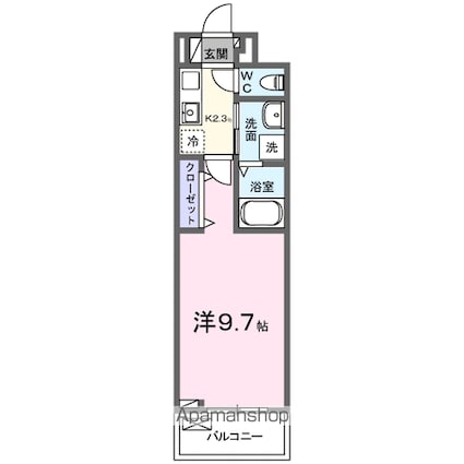 クルール[1K/28.87m2]の間取図