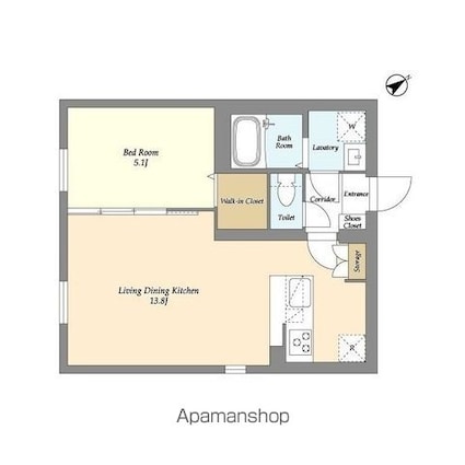 ネオアーバンレジデンス江古田[1LDK/42m2]の間取図