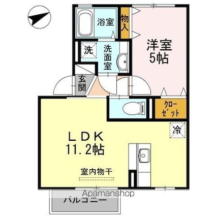 エル　パティオⅡ[1LDK/38.55m2]の間取図