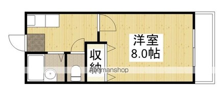 シティハイム・モンリ[1K/23.87m2]の間取図