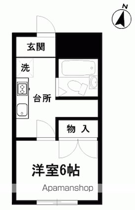 山良コーポ[1K/26.44m2]の間取図