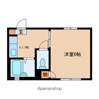 ＴＲＵＥ　ＳＥＶＥＮ[1K/19.2m2]の間取図